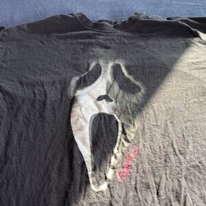 Black Graphic Tee with Scream Print